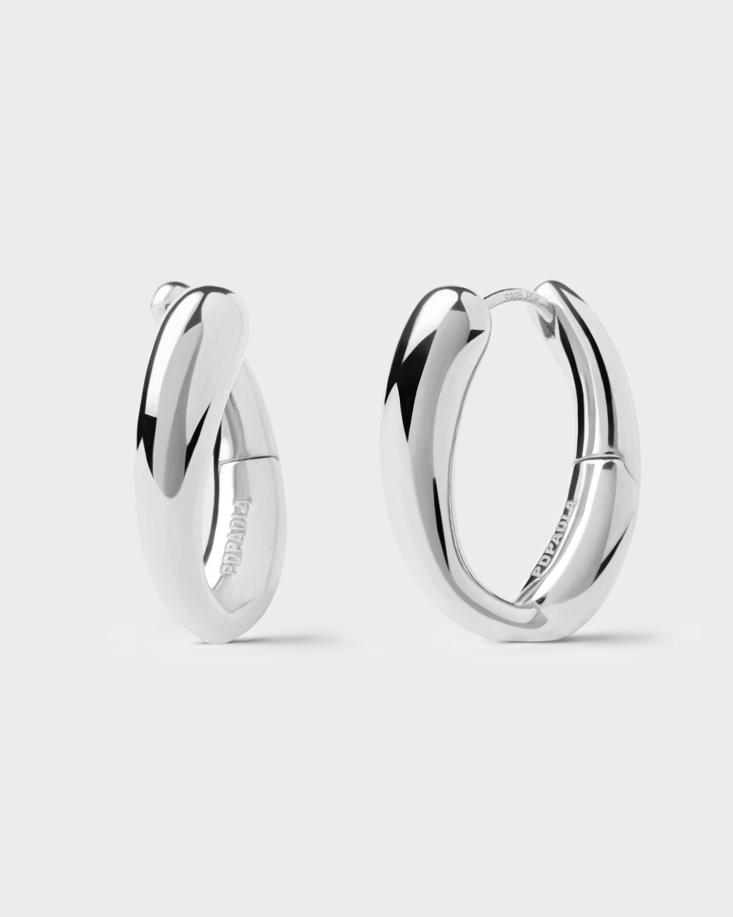 Helix silver hoops