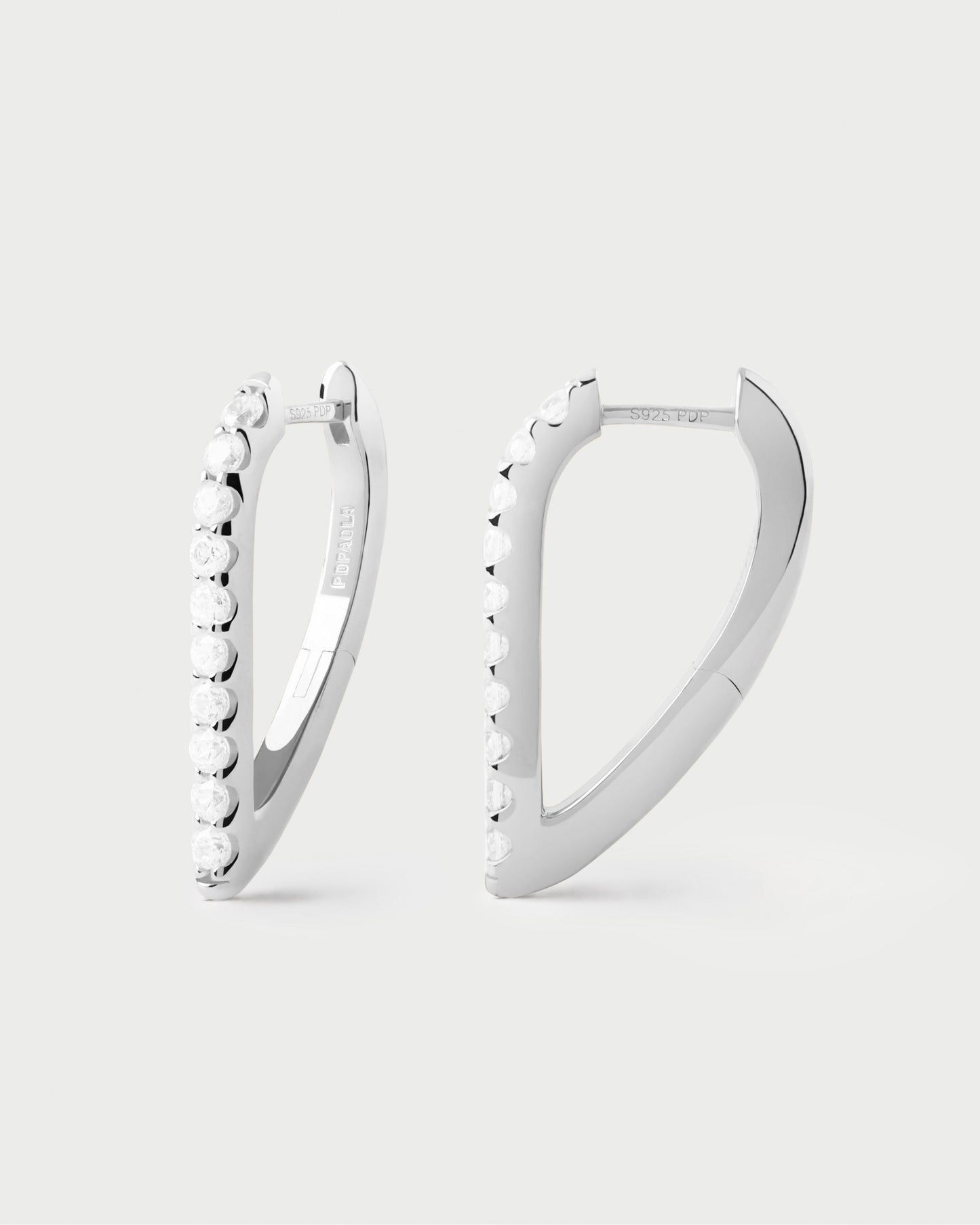 Gloss silver hoops