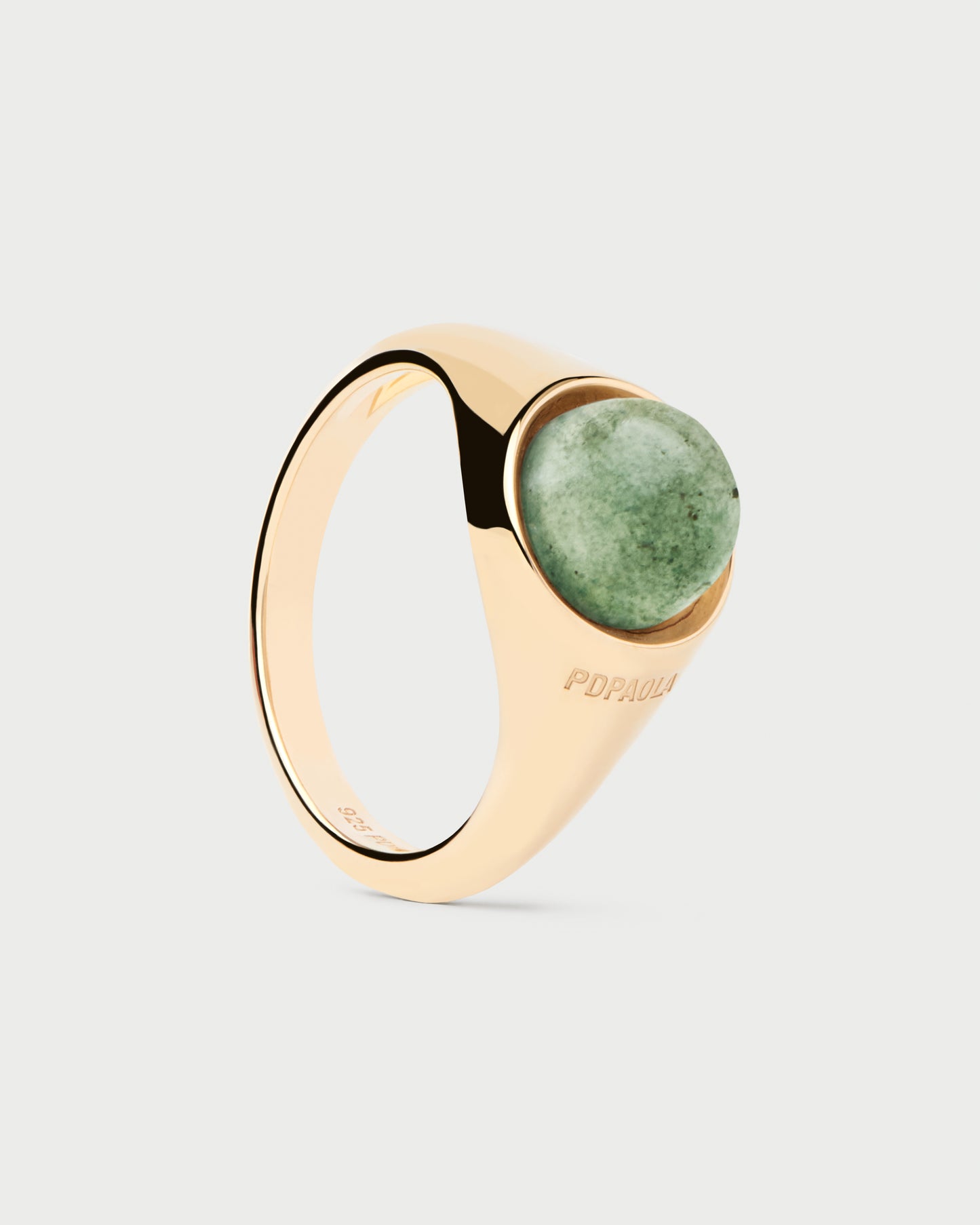 Green Aventurine Moon Ring