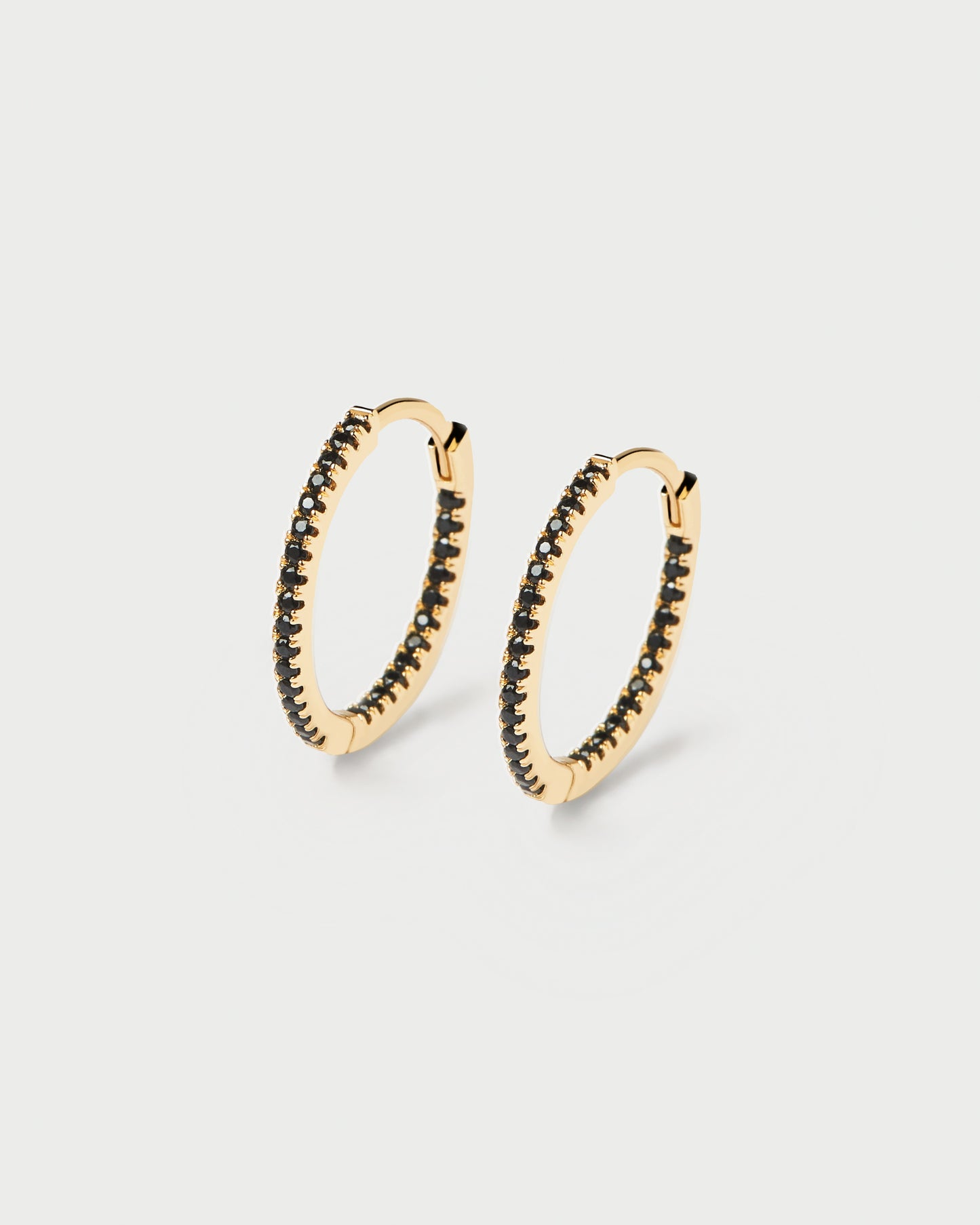 Black Medium Hoops