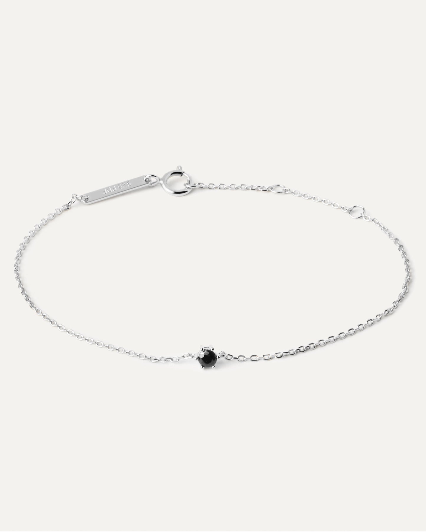 Black Solitary Bracelet Silver