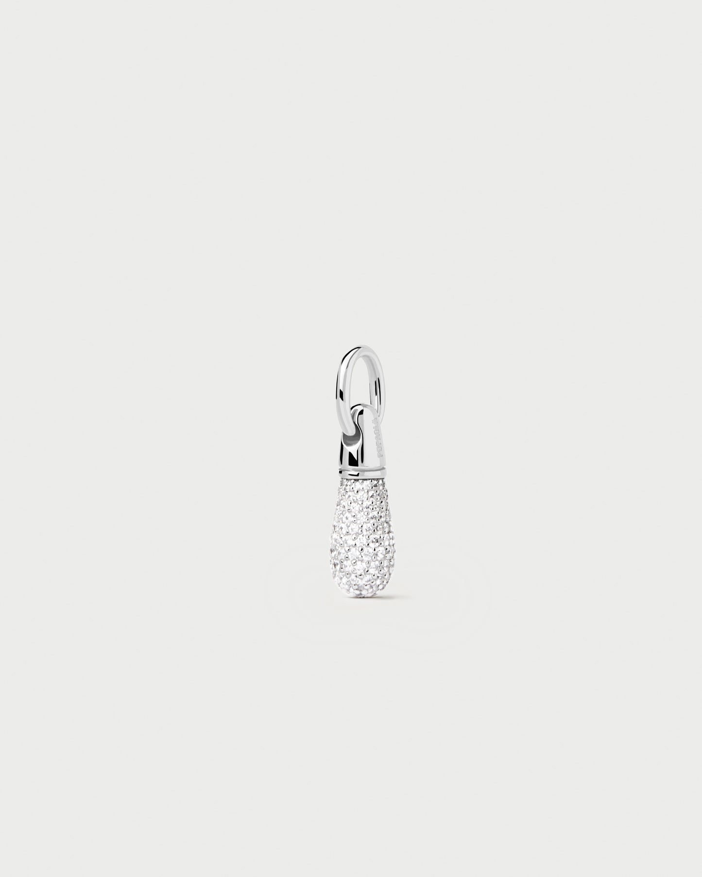 Pavé Drop Silver Pendant