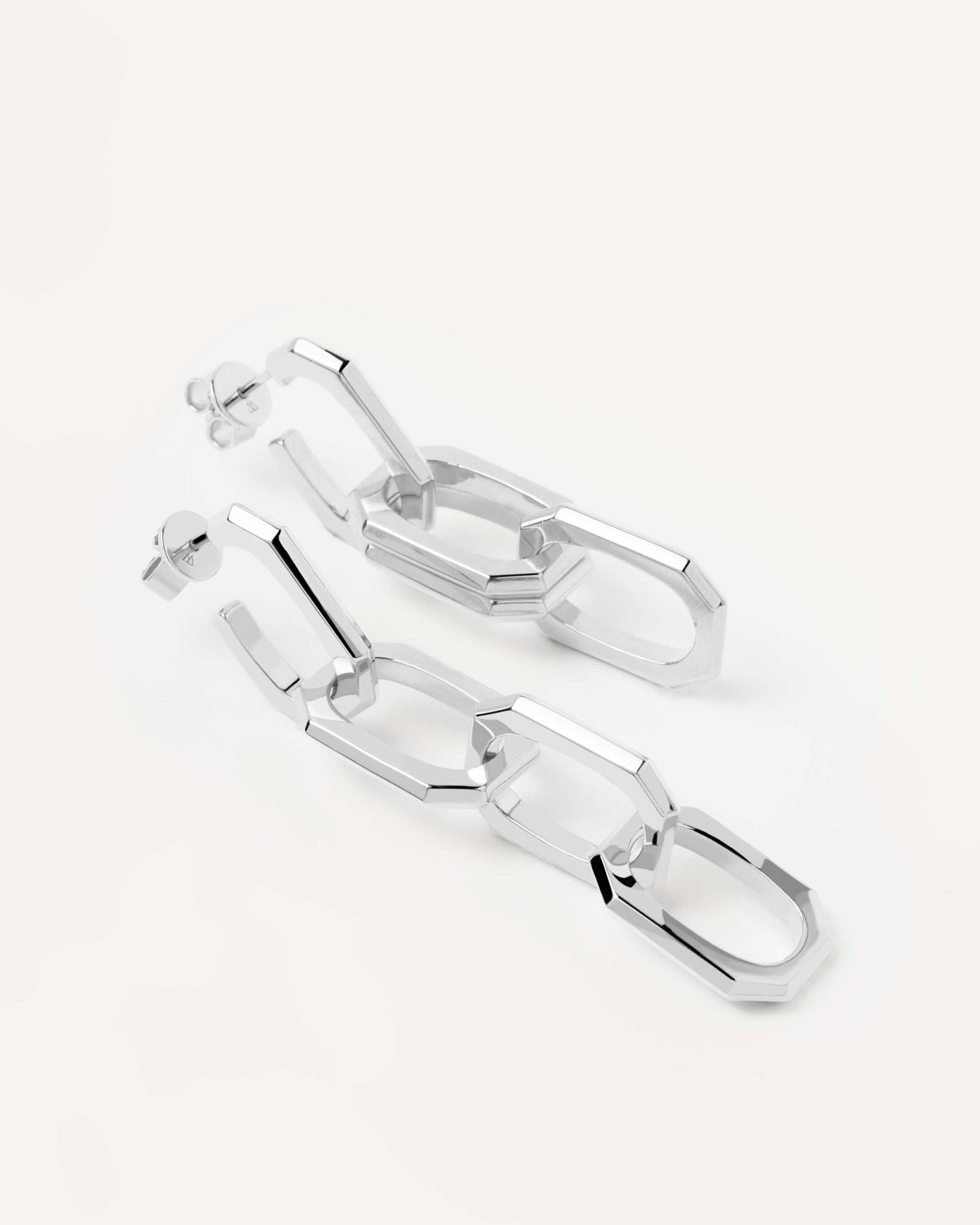 Signature Chain Silver Earrings
