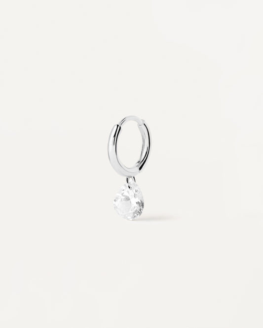 Aqua silver single hoop Earring
