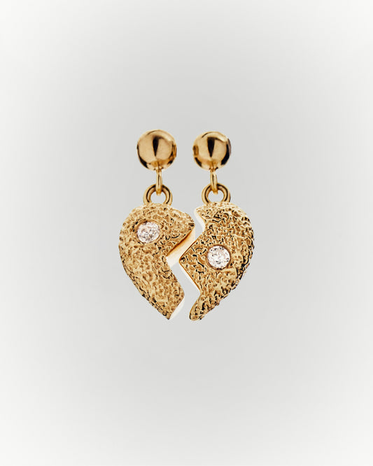 Split heart charm