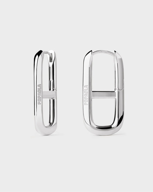 Texas silver hoops