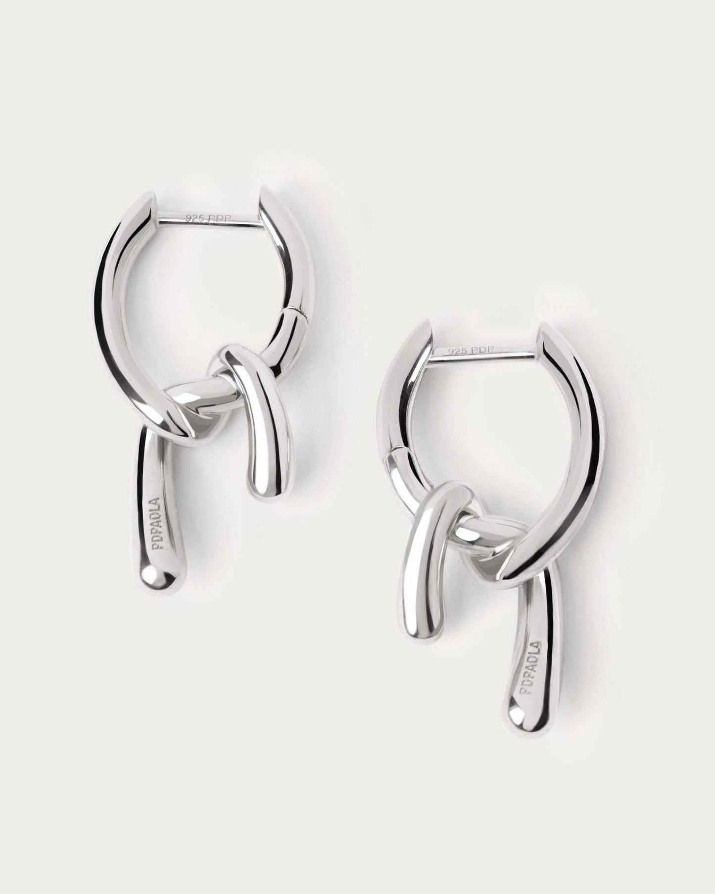 Mini Twist silver hoops