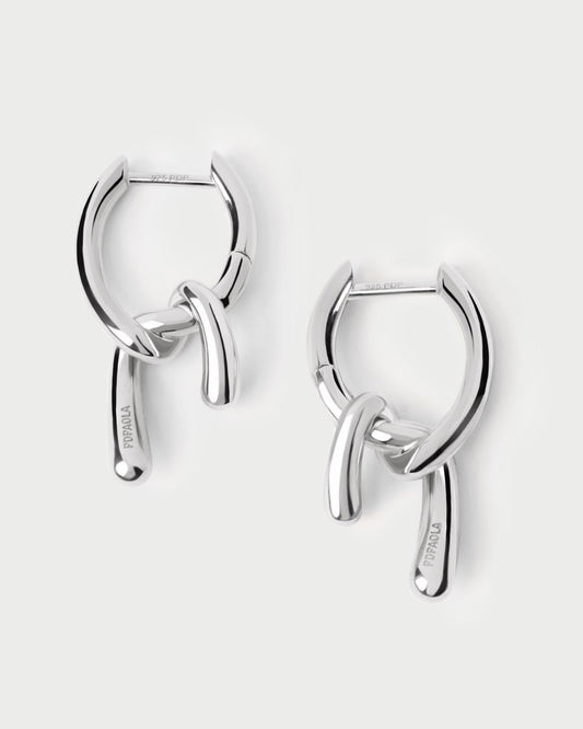 Mini Twist silver hoops