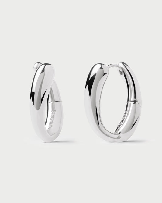 Helix silver hoops