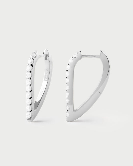 Gloss silver hoops