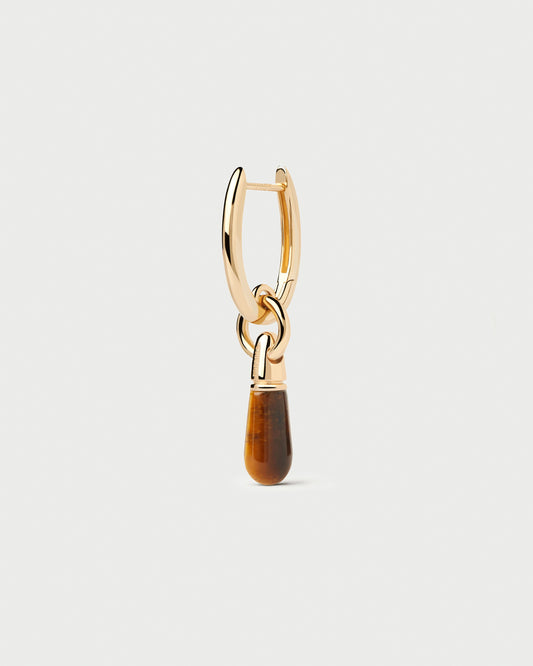 Tiger Eye Jupiter single hoop