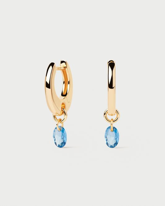 Blue Lily Hoops
