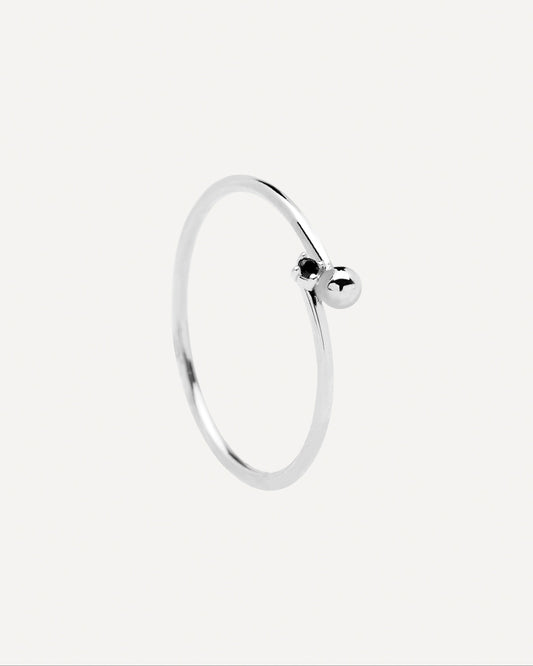 Black Essentia Silver Ring