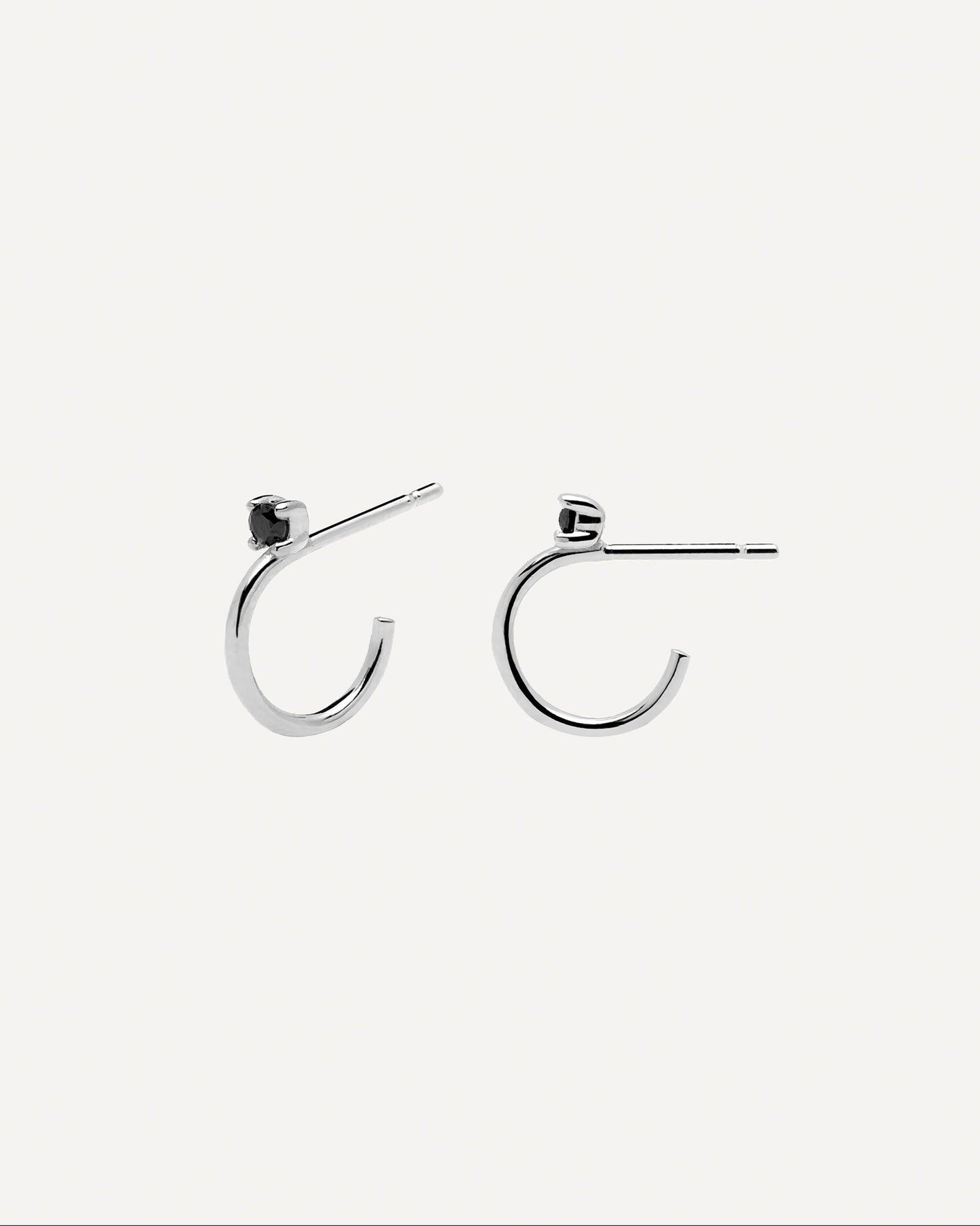 Black Kita Silver Earrings