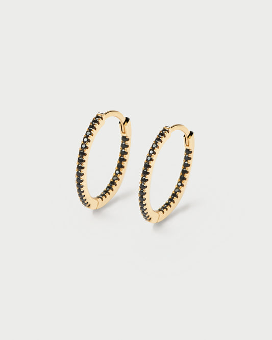 Black Medium Hoops