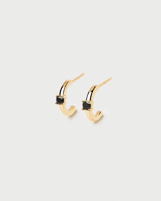 Black Solitary Earrings