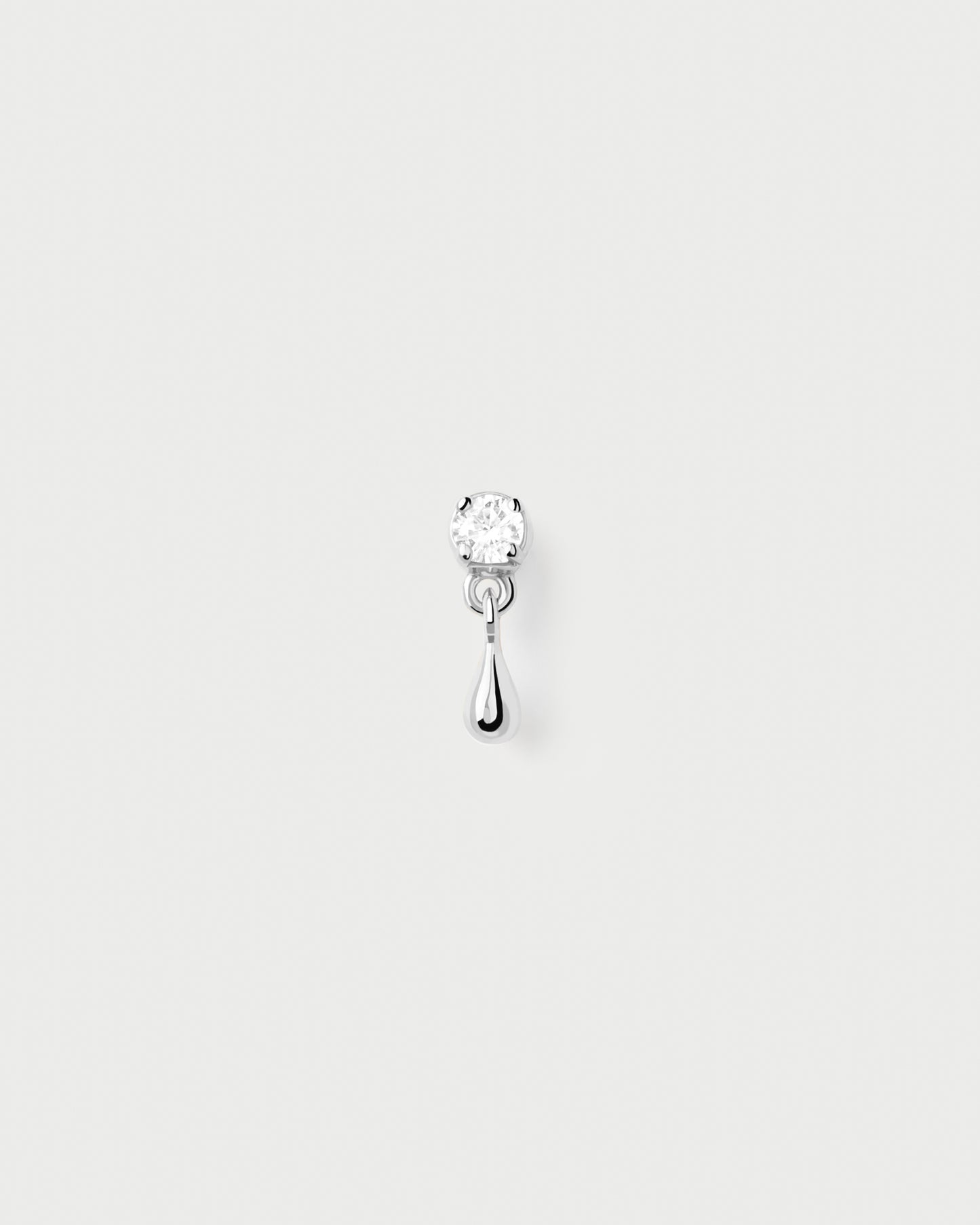 Water silver single stud Earring