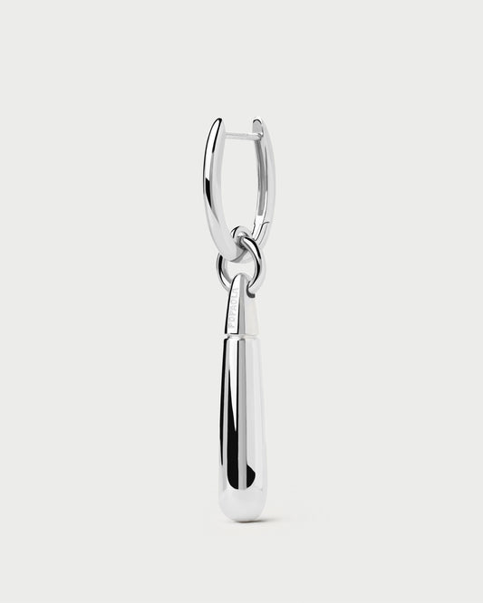 Large Jupiter Silver Single Hoop