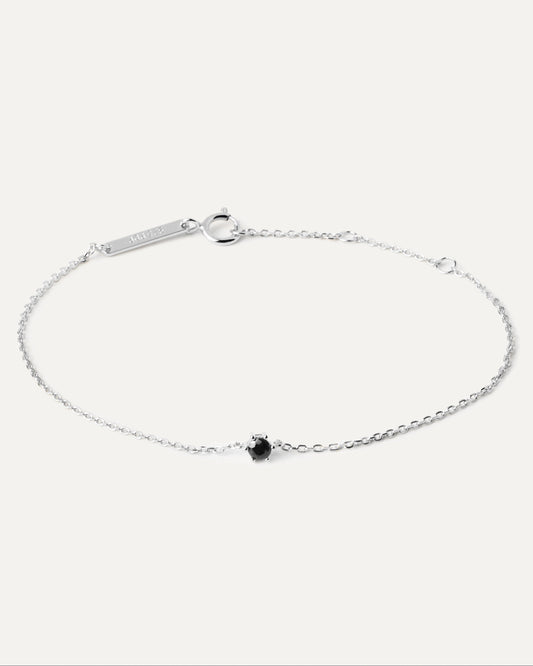 Black Solitary Bracelet Silver