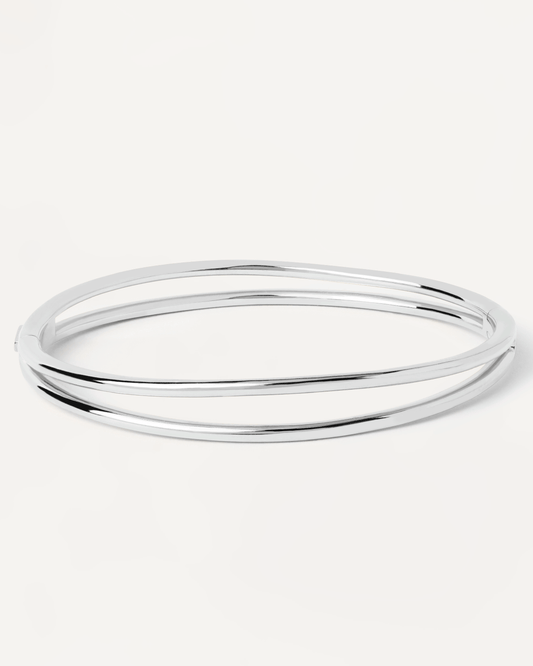 Twister Silver Bangle