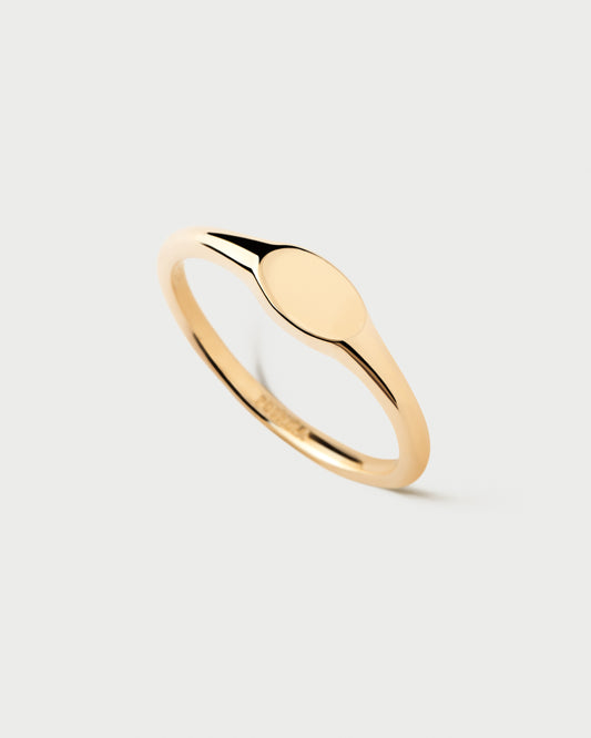 Oval mini stamp ring