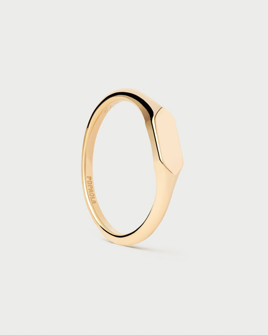 Hexagon mini stamp ring