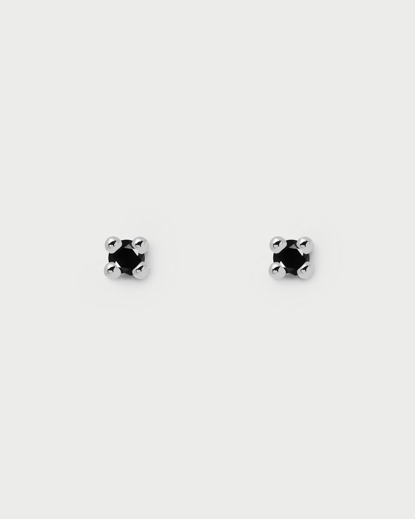 Black Essentia Silver Earrings