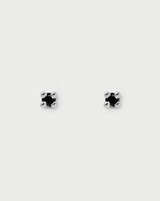 Black Essentia Silver Earrings