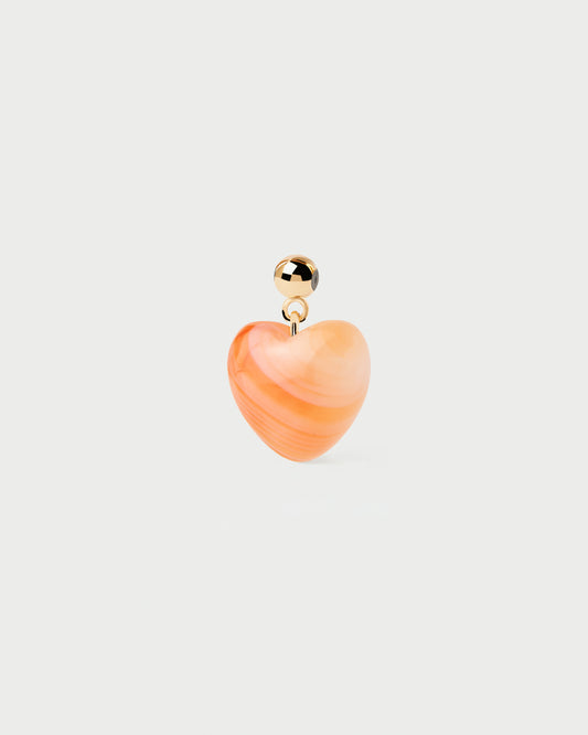 Orange Agate Heart Charm