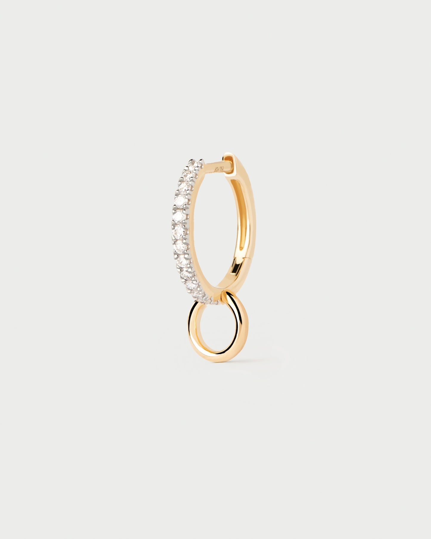 Diamonds and gold Circle single hoop
